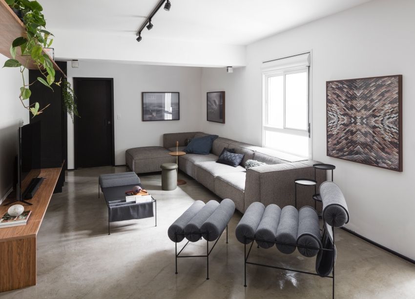 Modern apartment with black iron frame - Interior Design Ideas