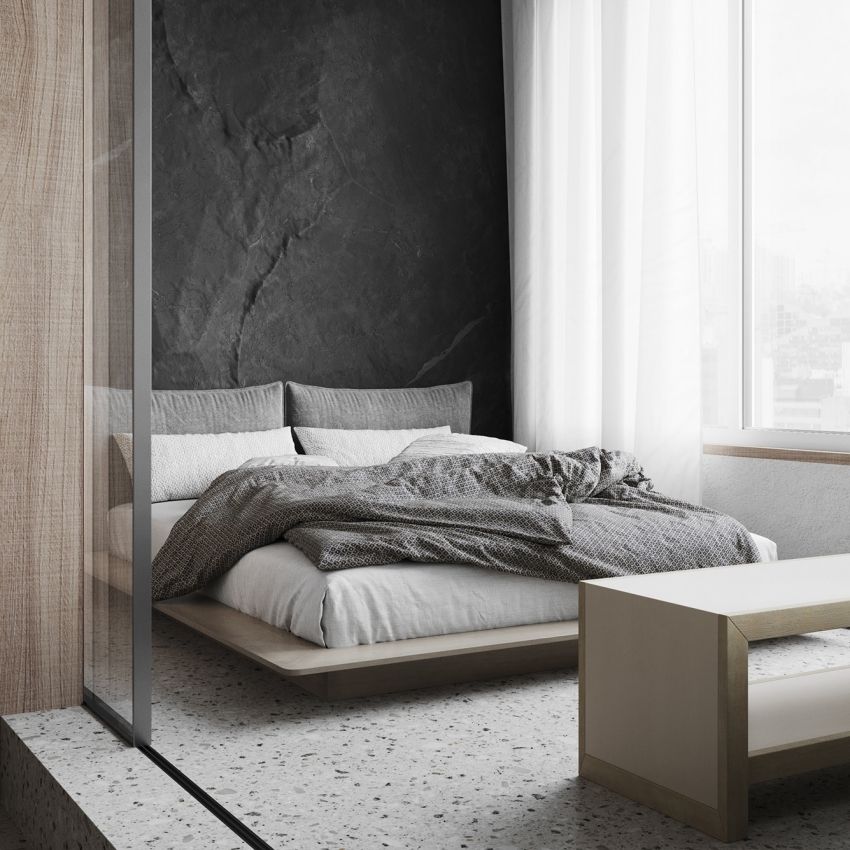 Lips house 10 square meters of natural stone with quiet gray color - Interior Design Ideas