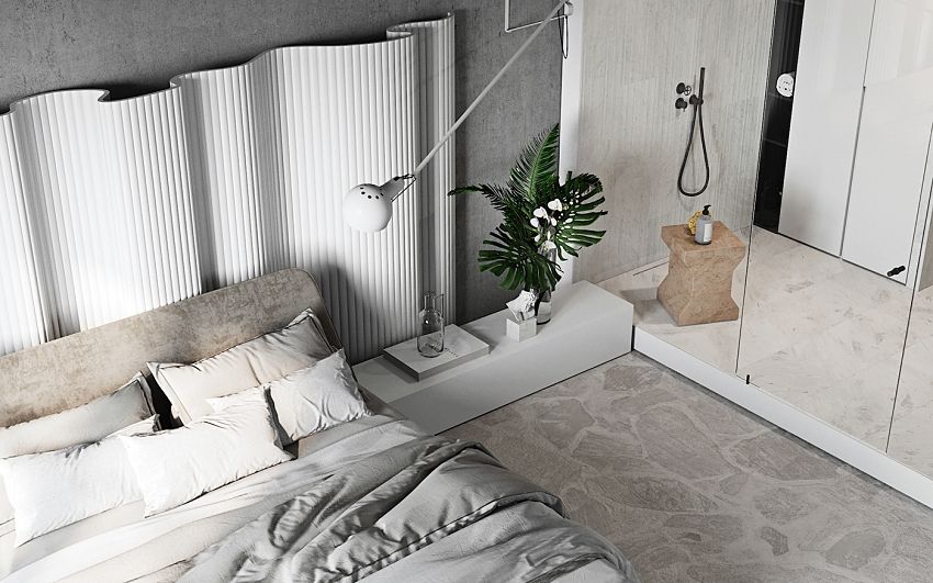 Gray gray flat for one person - Interior Design Ideas