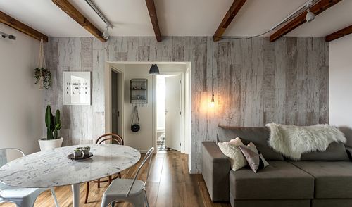 Warm house with industrial wood