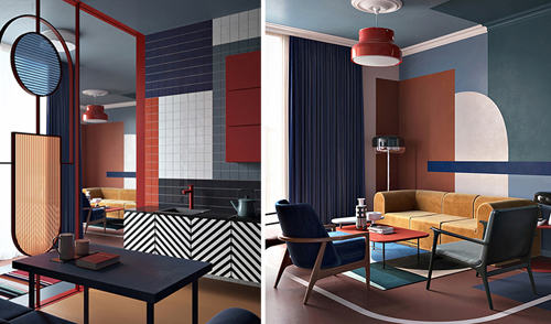 Apartment contrast art, colorful