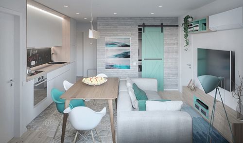 Nordic mint green house