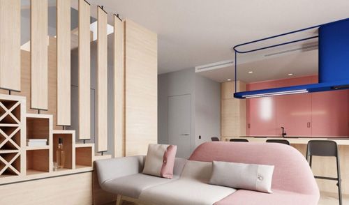 The wooden apartment is 36 square meters wide